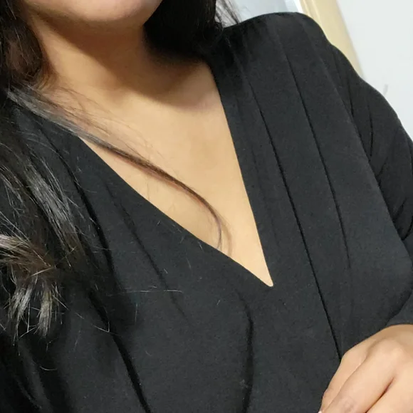 LOVERICHE BLACK RUCHED FRONT TOP S M L 4 6 8 10 12 - Picture 6 of 8